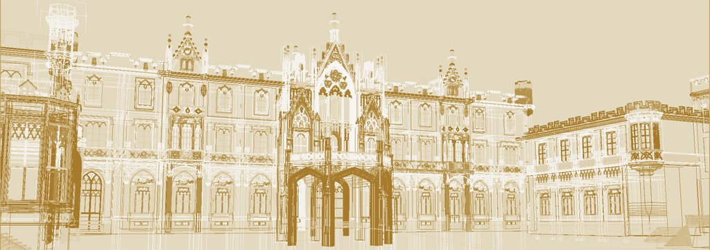 Замок Lednice 3D модель и визуализация.